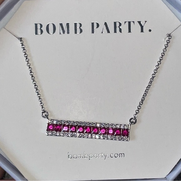 Bomb Party RBP3165 OG Ruby Bar Necklace - Picture 2 of 8